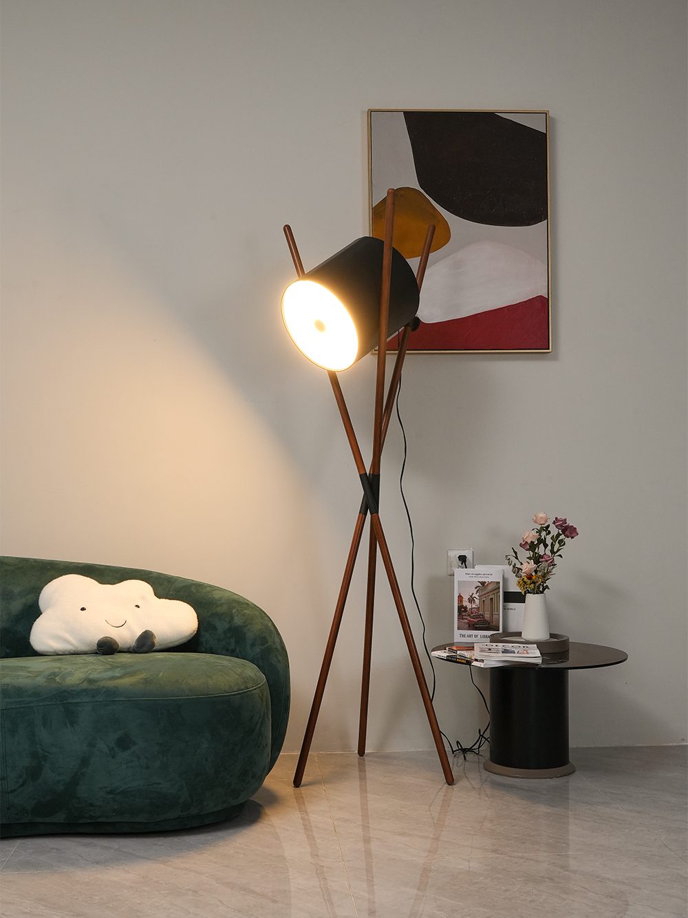 Syloena lampadar contemporan din lemn