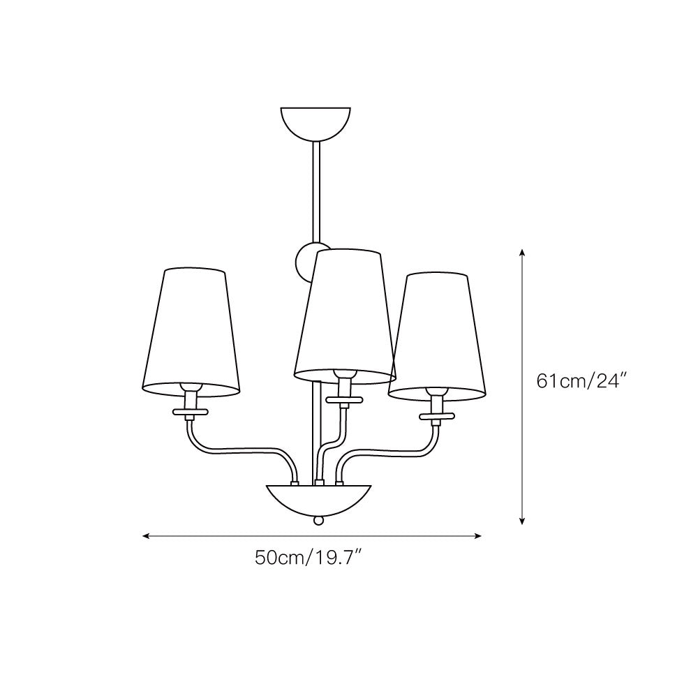 Camellia candelabru cu abajur textil