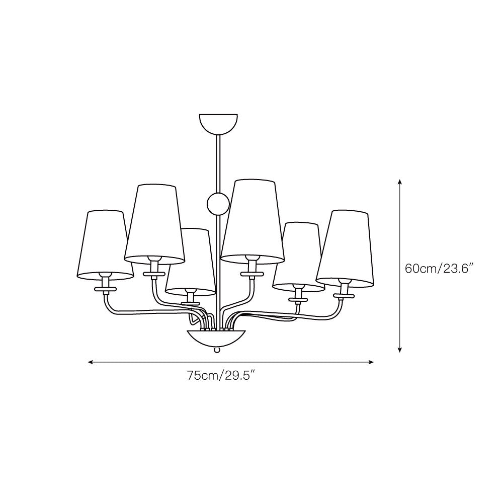 Camellia candelabru cu abajur textil