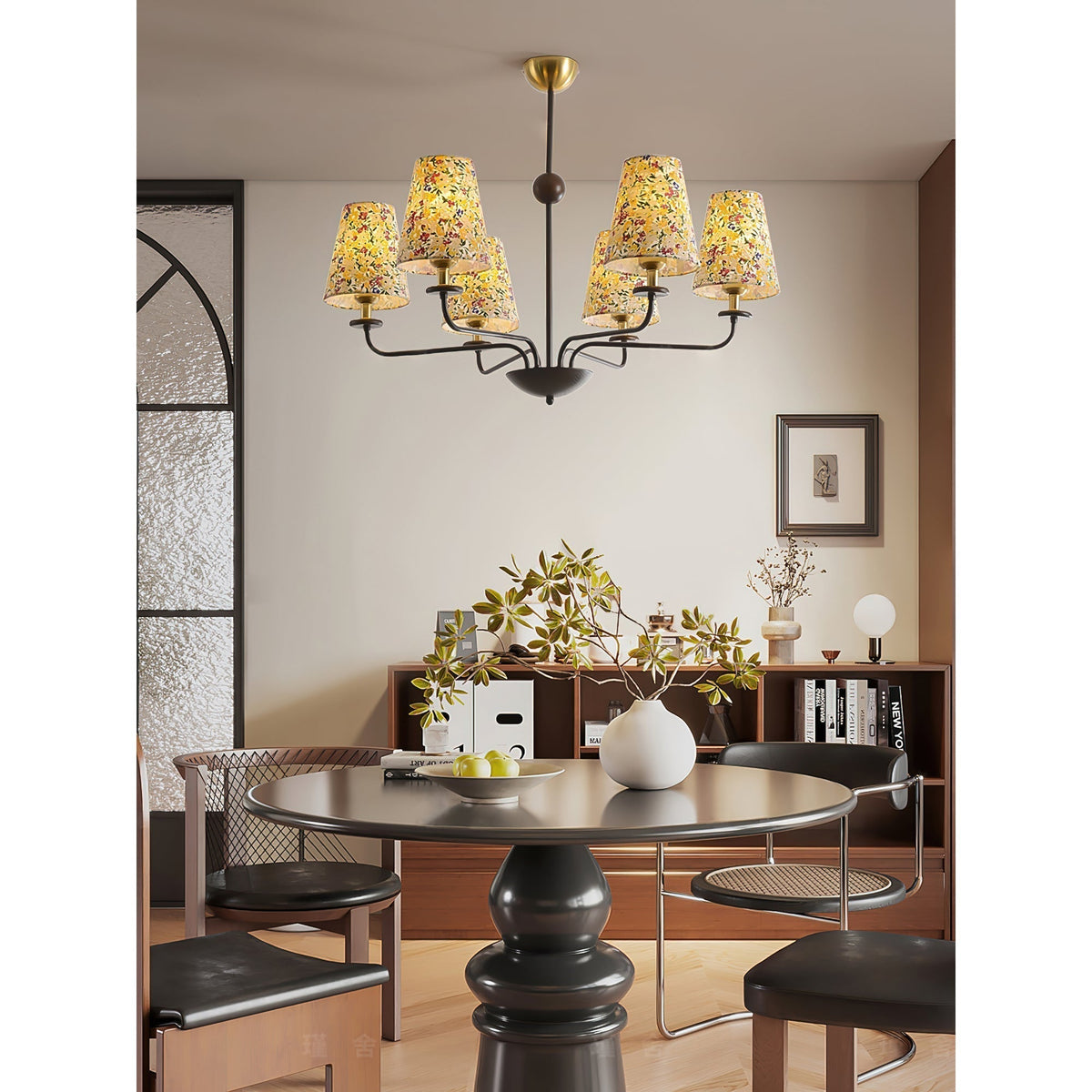 Camellia candelabru cu abajur textil