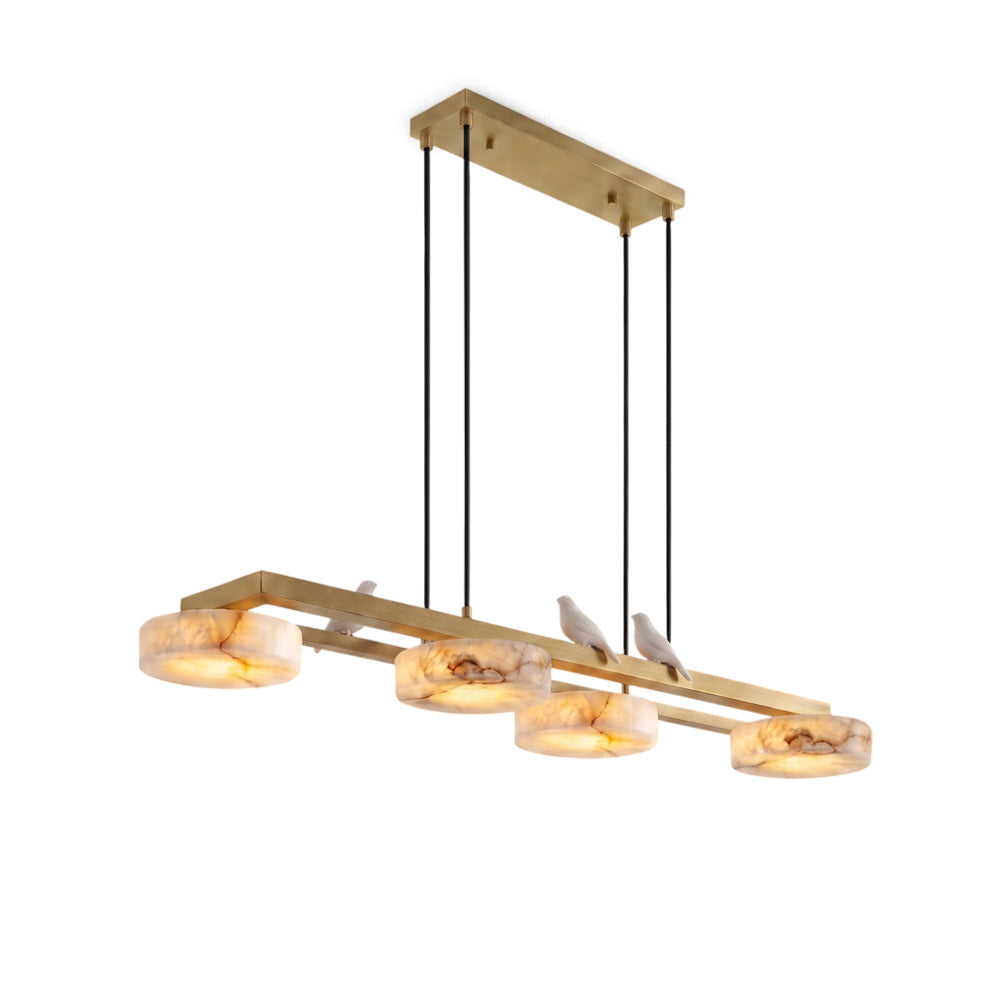 Havercombe Candelabru lung cu pasăre din alabastru