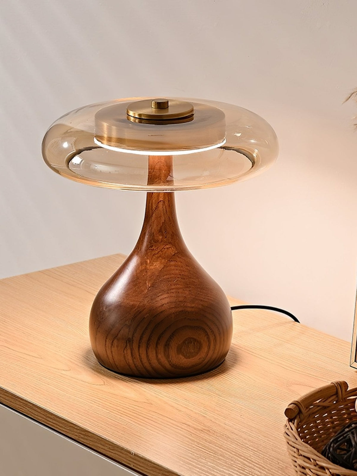 Bux lampă de masă modernă din lemn