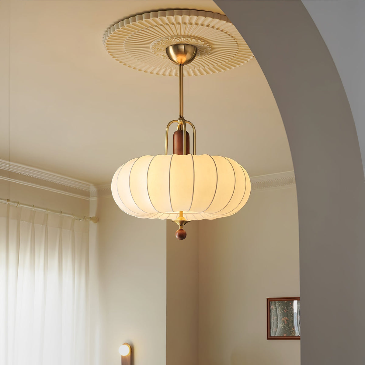 Caseline lampă suspendată aurie, retro