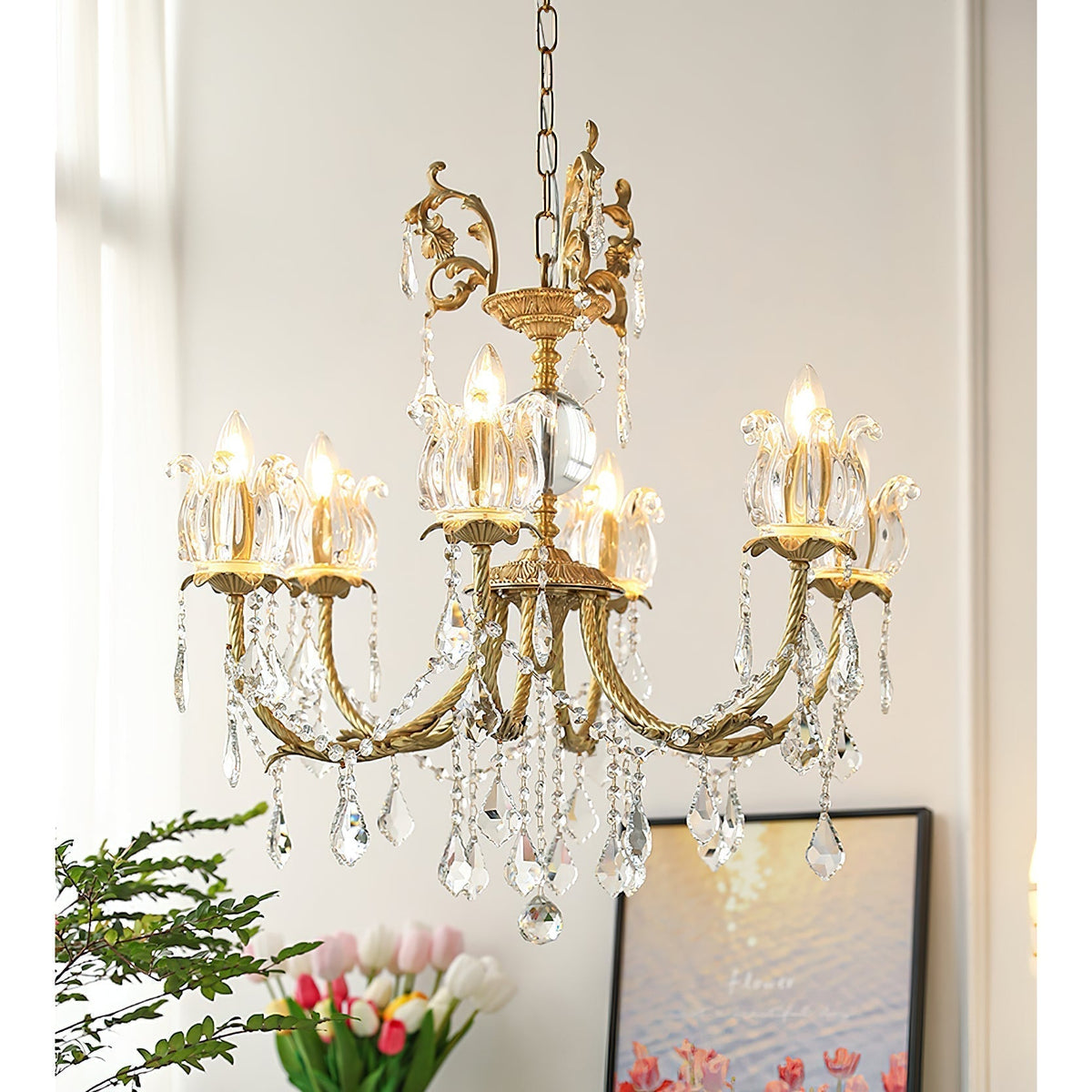Selelian candelabru din cristal