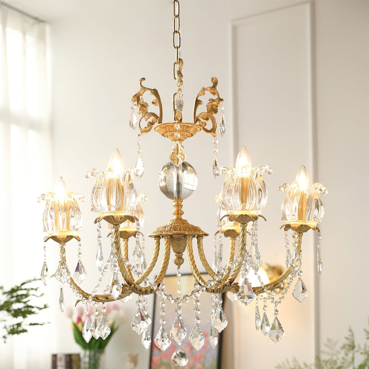 Selelian candelabru din cristal