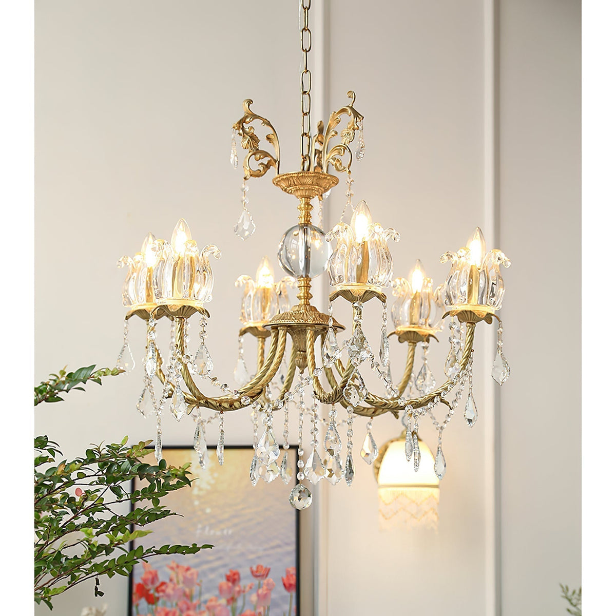 Selelian candelabru din cristal
