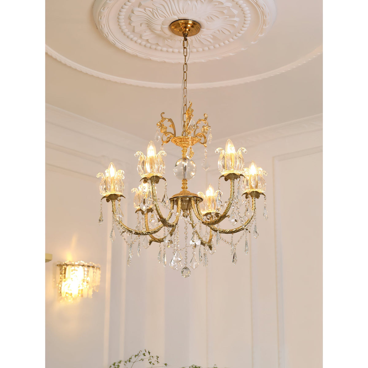 Selelian candelabru din cristal
