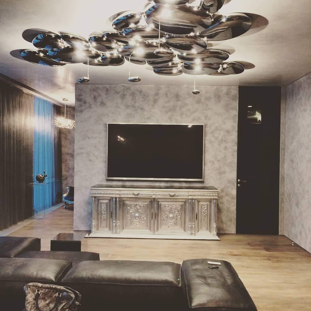 Lava plafonieră contemporană Smoke Gray fumurie