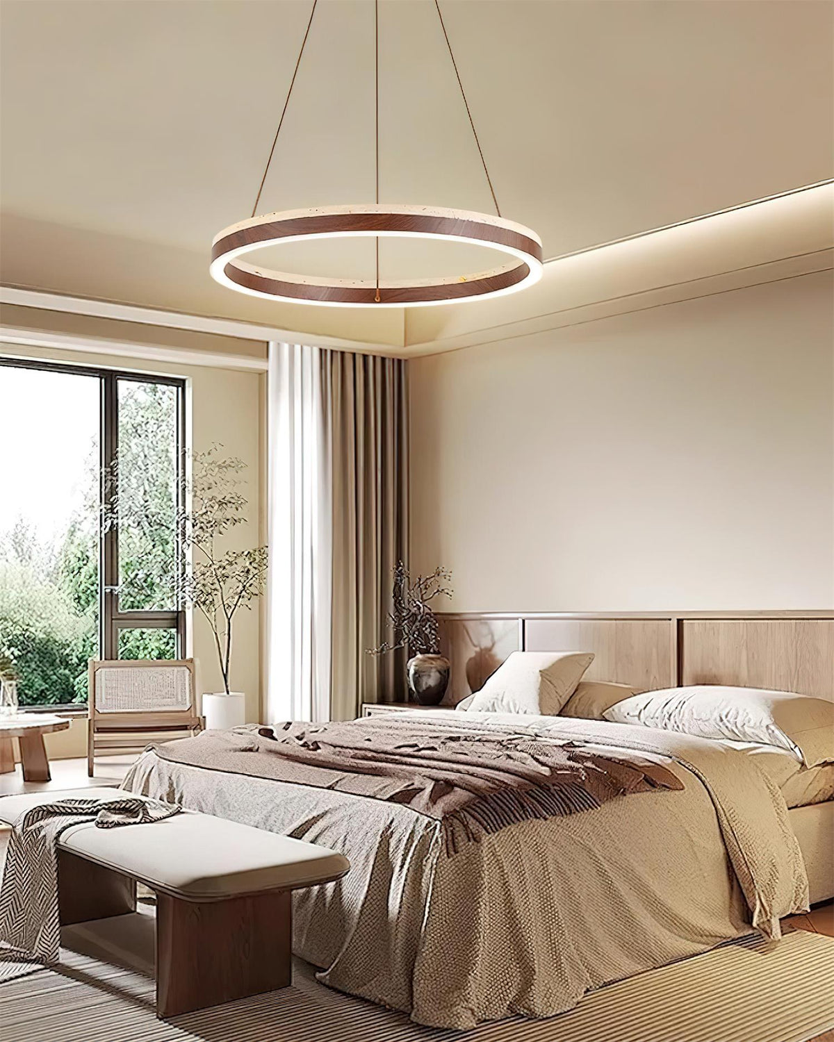 Loren candelabru cu Geometrie din travertin