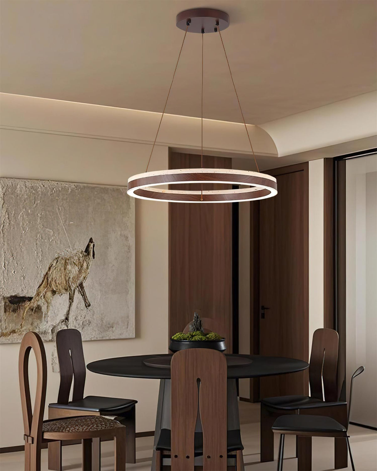 Loren candelabru cu Geometrie din travertin