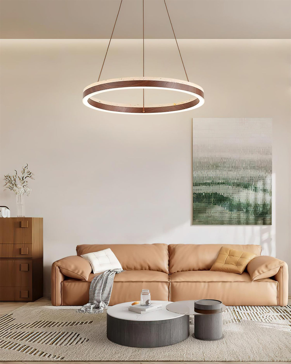 Loren candelabru cu Geometrie din travertin