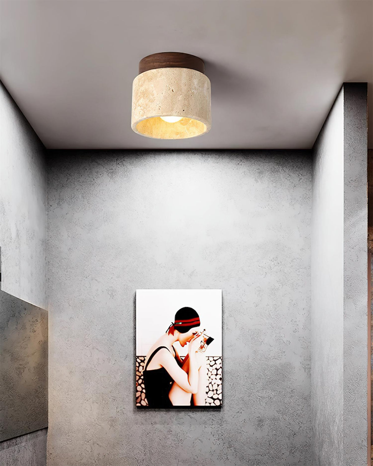 Lysaen Stone plafonieră din travertin