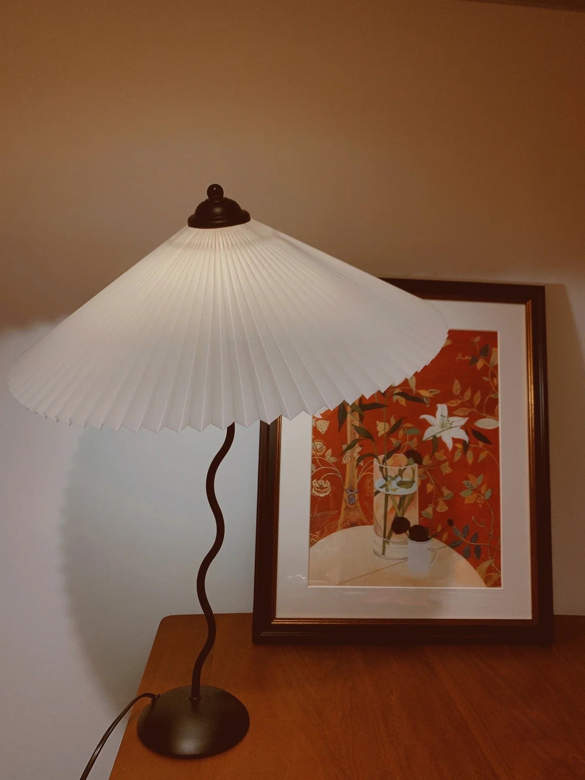Vioro lampă de masă cu abajur textil
