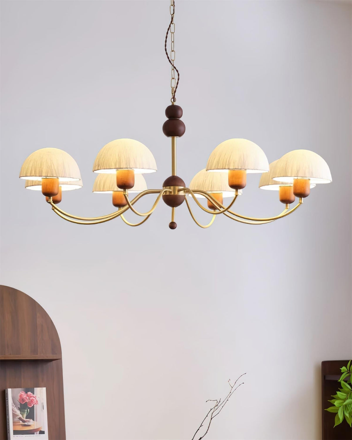 Core candelabru din hârtie de orez, în stil modernist de la mijlocul secolului