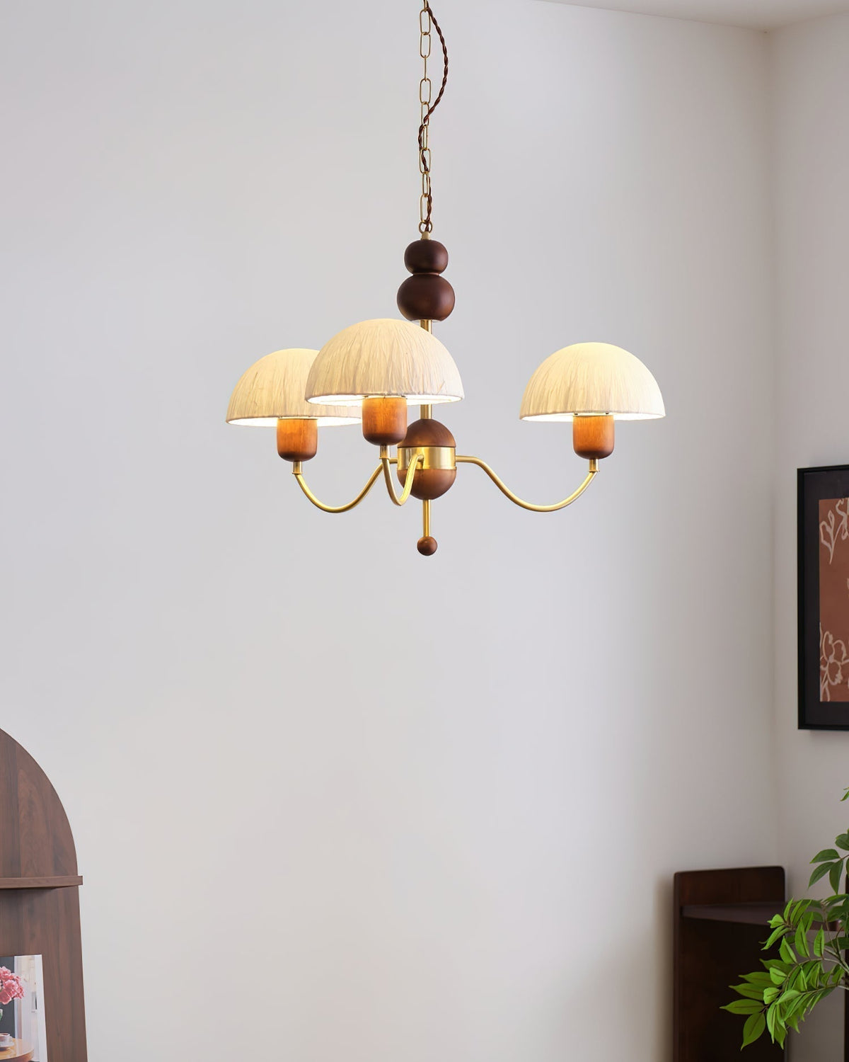 Core candelabru din hârtie de orez, în stil modernist de la mijlocul secolului