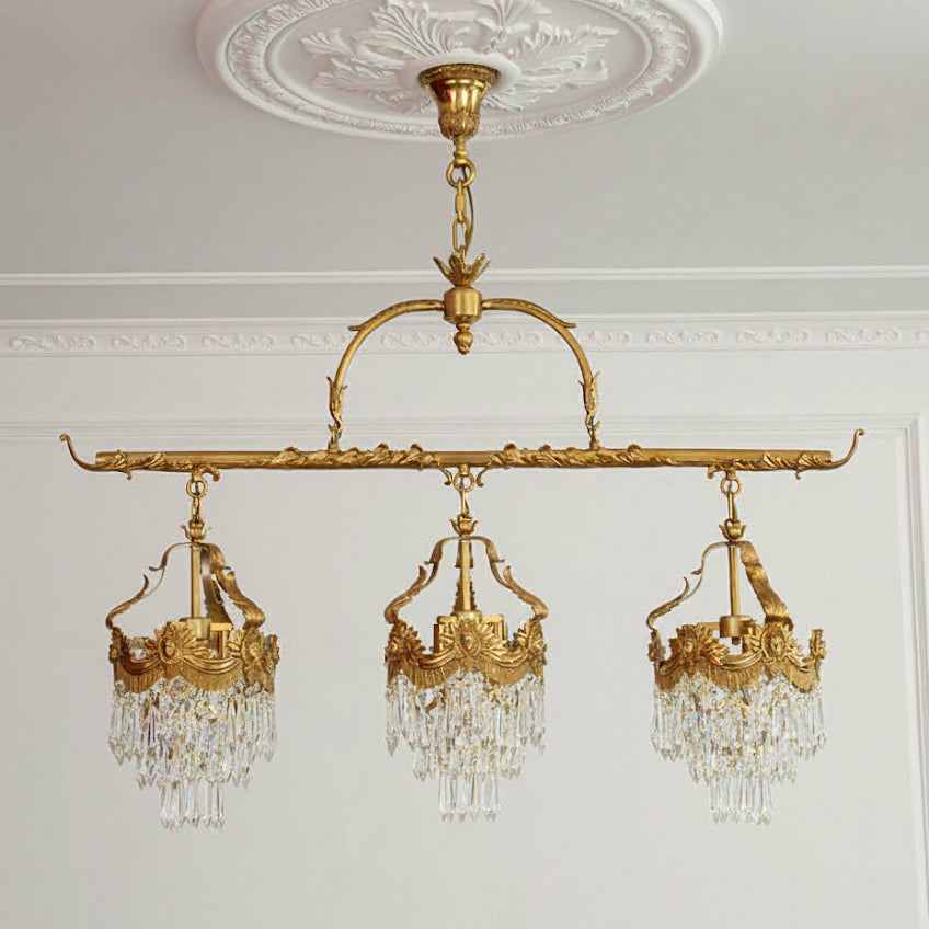 Seraphelion lampă suspendată din cristal, colorată, liniară