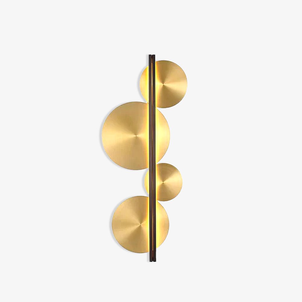 Oriivise aplică de perete aurie, circulară, sculpturală