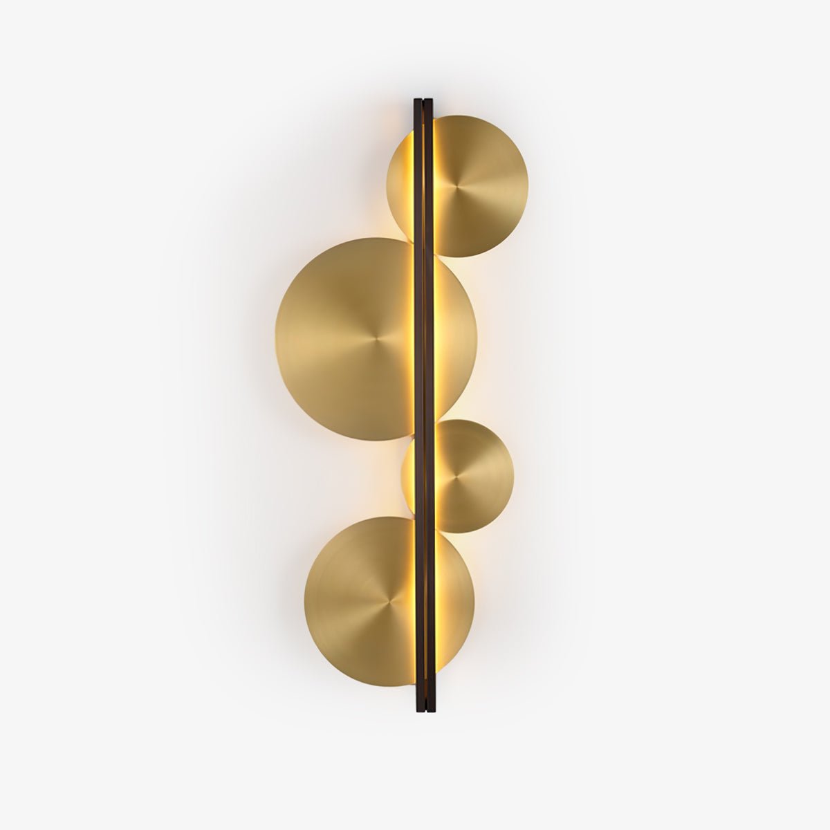 Oriivise aplică de perete aurie, circulară, sculpturală