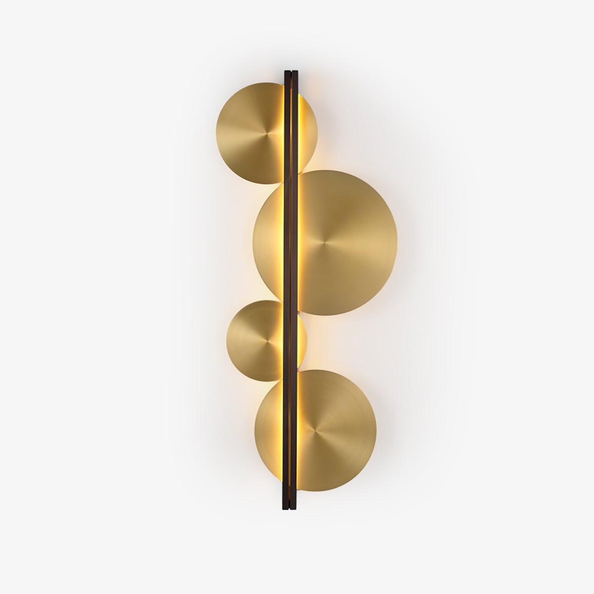 Oriivise aplică de perete aurie, circulară, sculpturală