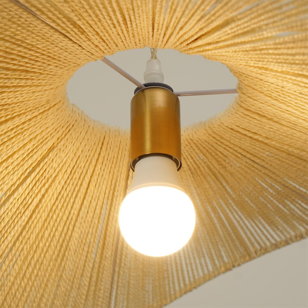 Canoeria lampă suspendată țesută manual din ratan natural