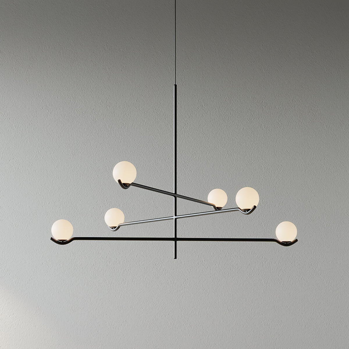 Elvian candelabru alb din alamă, minimalist, cu glob