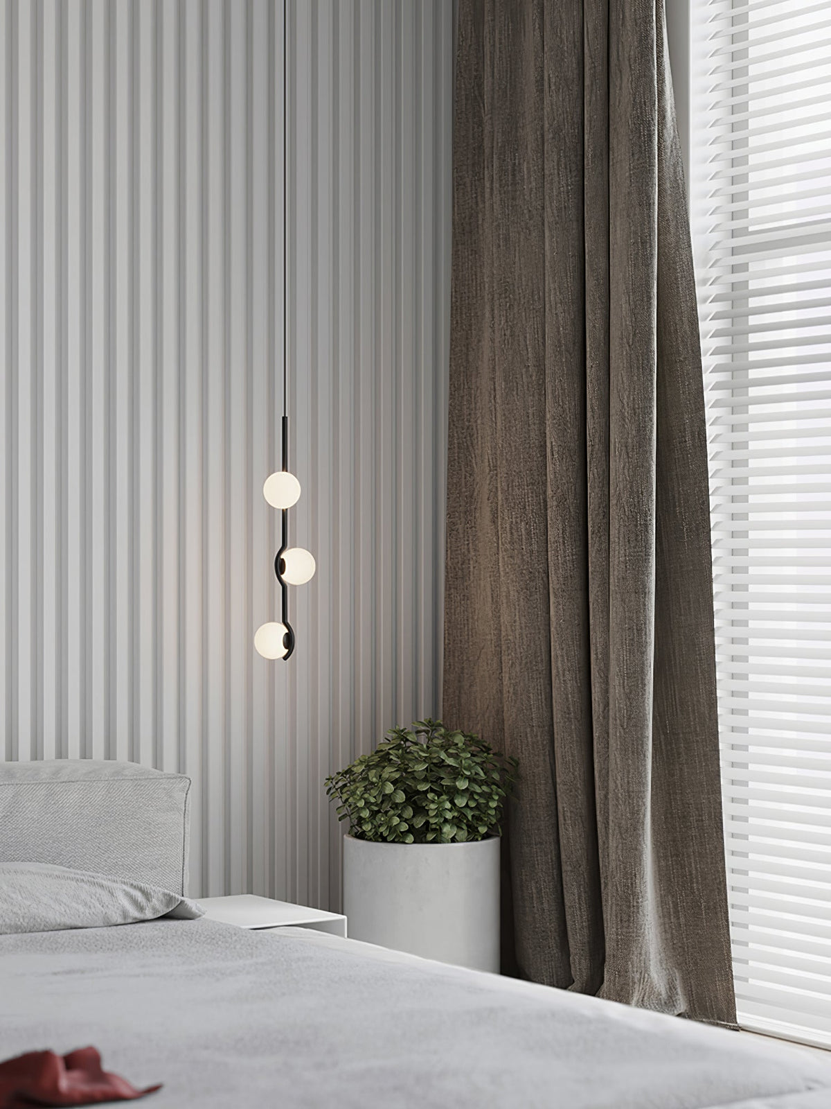 Elvian candelabru alb din alamă, minimalist, cu glob