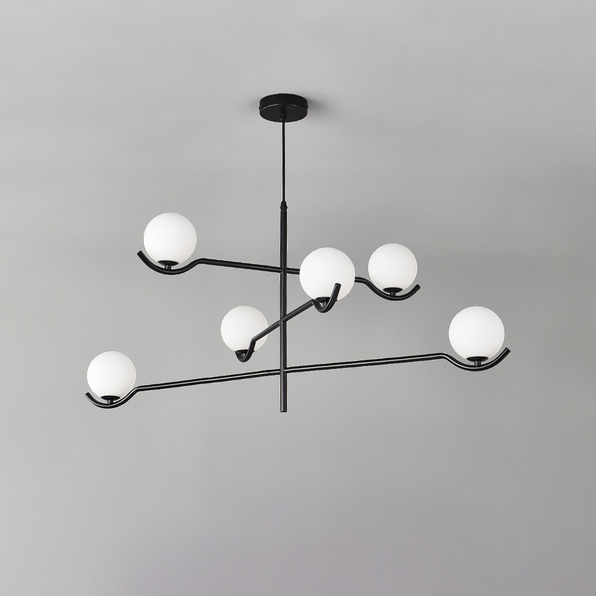 Elvian candelabru alb din alamă, minimalist, cu glob