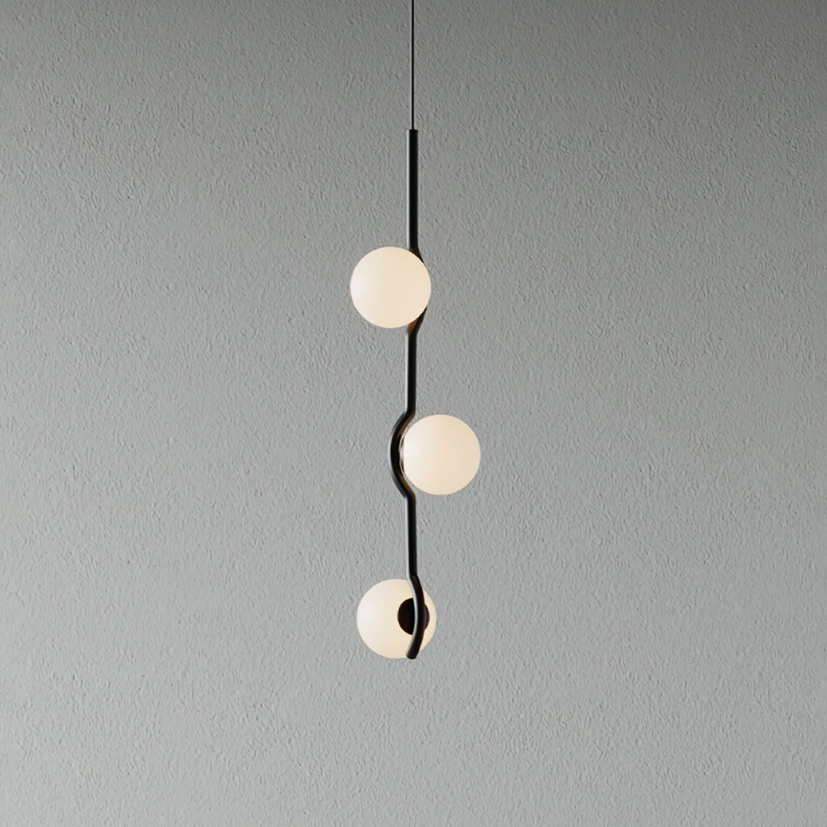 Elvian candelabru alb din alamă, minimalist, cu glob