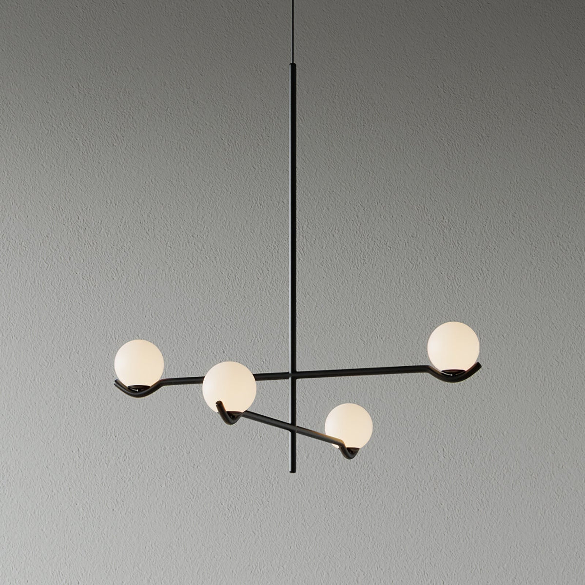 Elvian candelabru alb din alamă, minimalist, cu glob