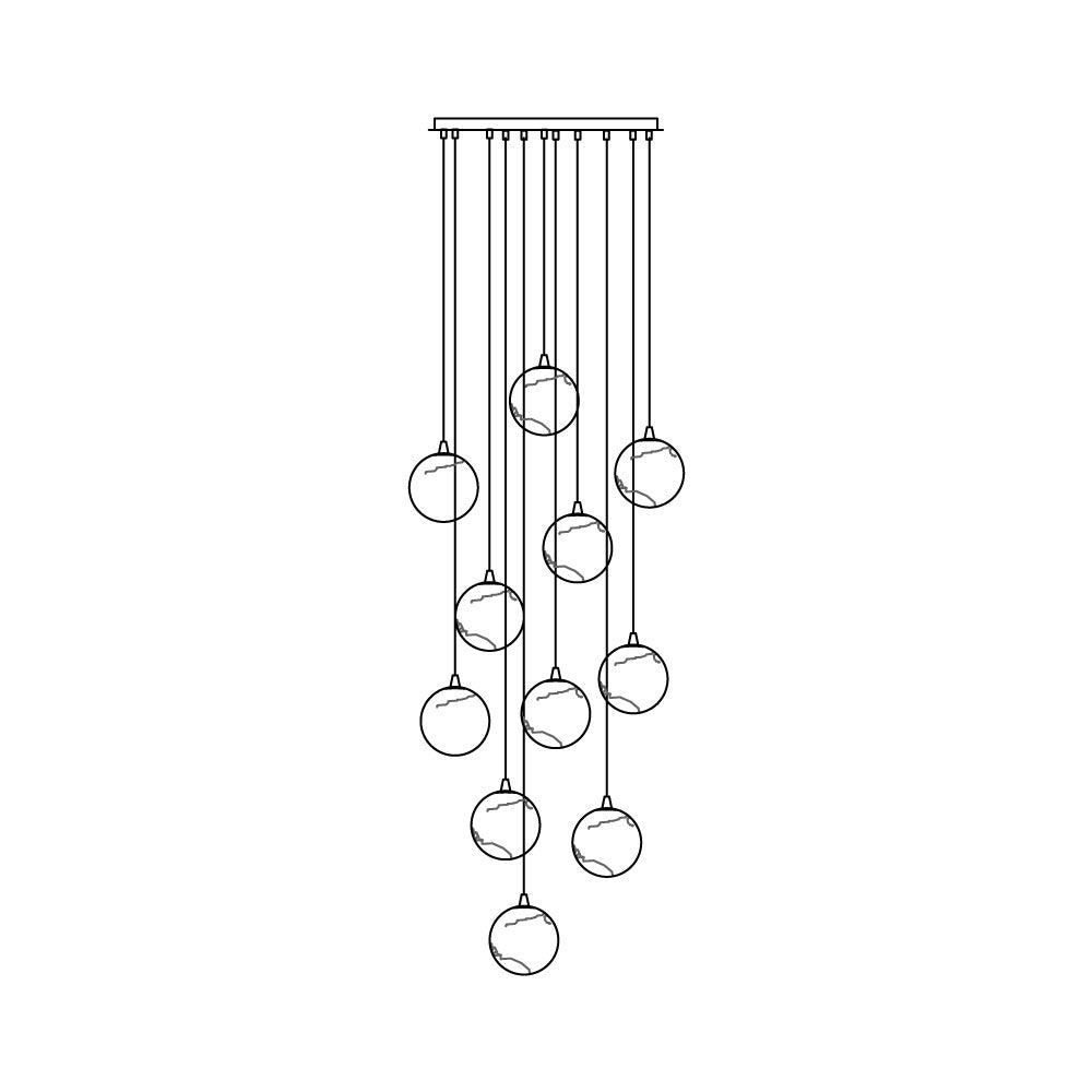 Sultana candelabru  din alabastru cu formă de cluster orb cascade