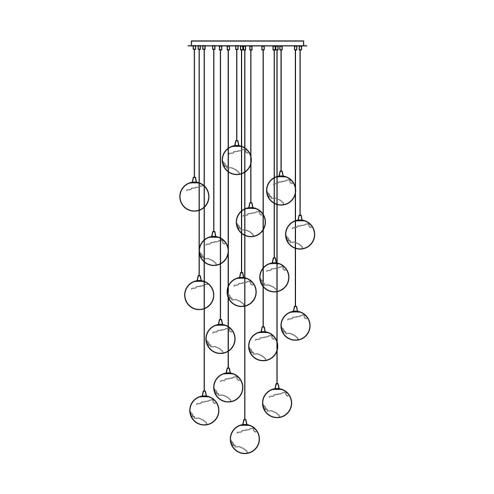 Sultana candelabru  din alabastru cu formă de cluster orb cascade