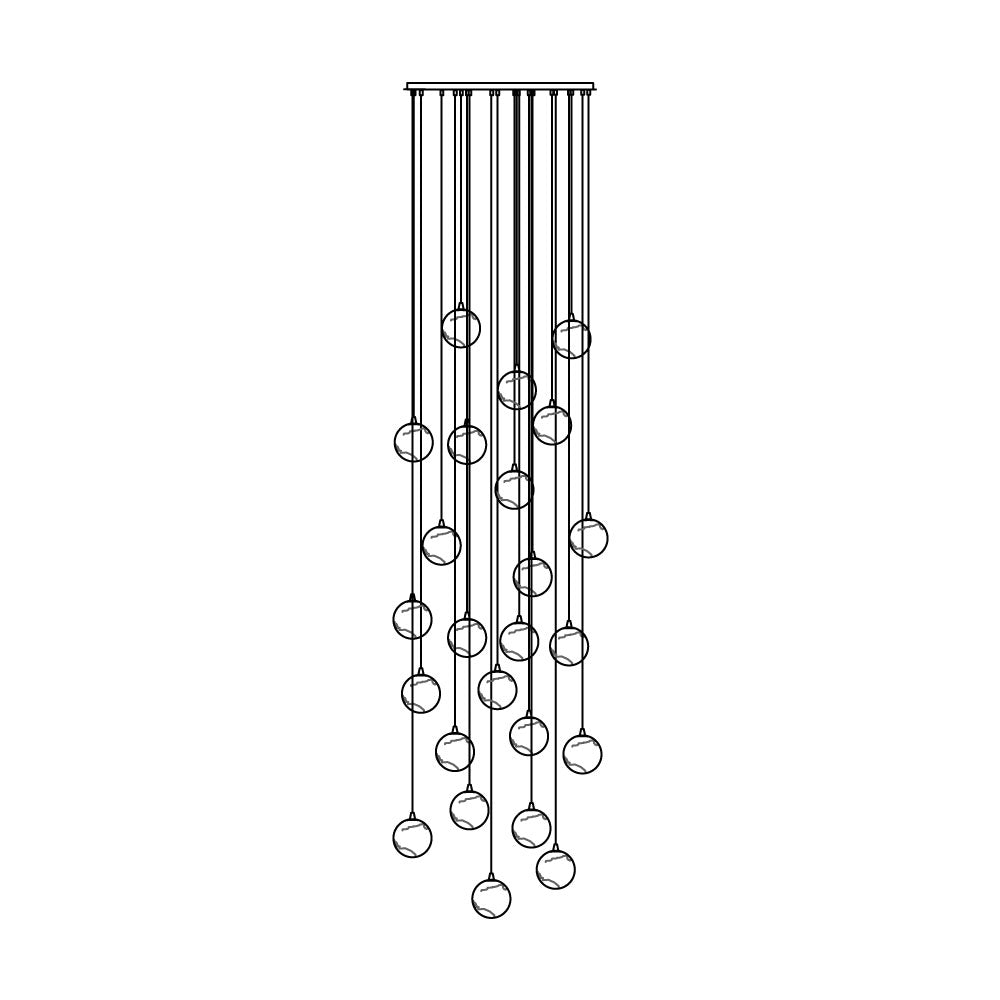 Sultana candelabru  din alabastru cu formă de cluster orb cascade