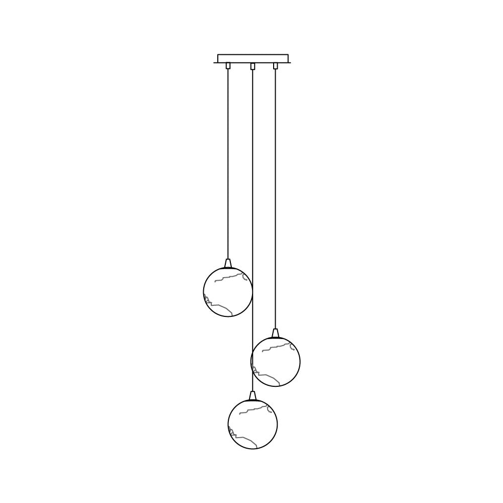 Sultana candelabru  din alabastru cu formă de cluster orb cascade