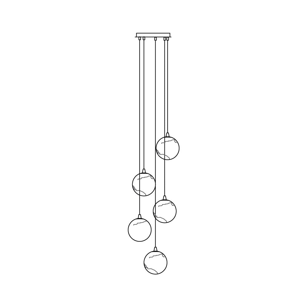 Sultana candelabru  din alabastru cu formă de cluster orb cascade