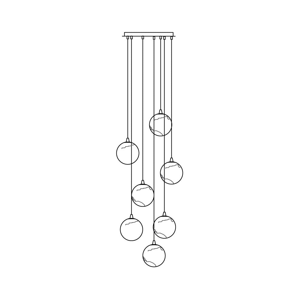 Sultana candelabru  din alabastru cu formă de cluster orb cascade
