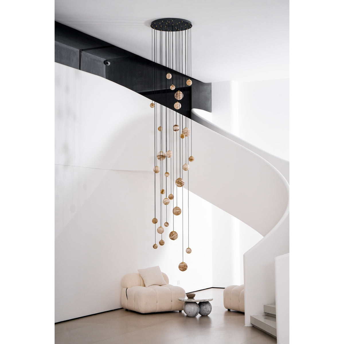 Sultana candelabru  din alabastru cu formă de cluster orb cascade