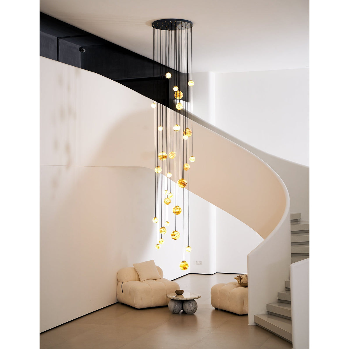 Sultana candelabru  din alabastru cu formă de cluster orb cascade