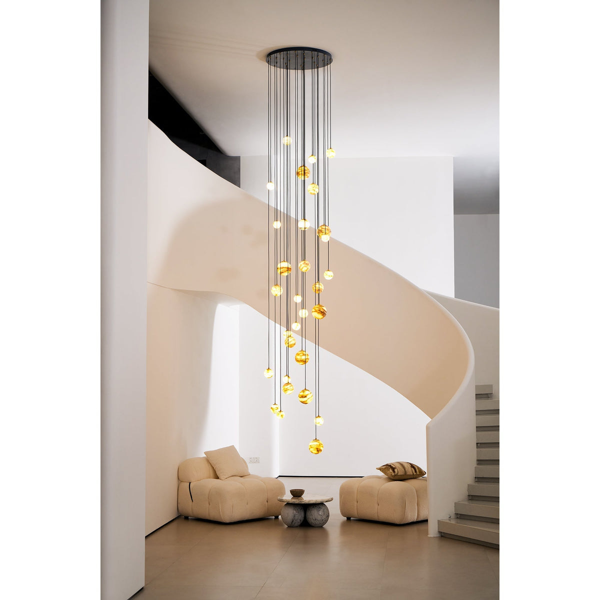 Sultana candelabru  din alabastru cu formă de cluster orb cascade