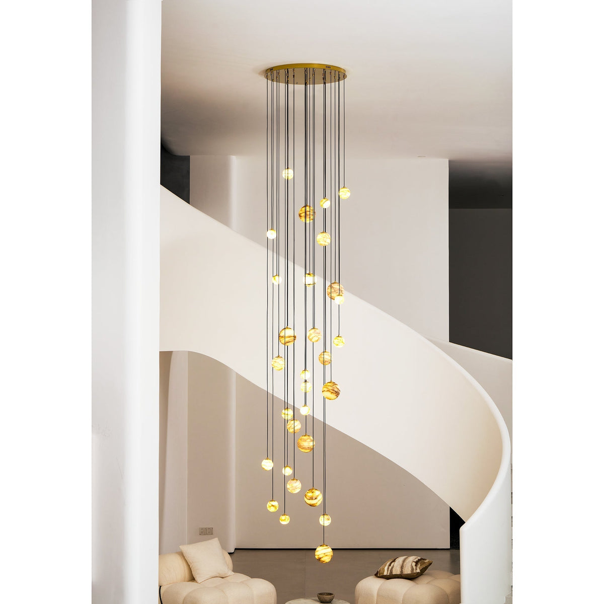 Sultana candelabru  din alabastru cu formă de cluster orb cascade