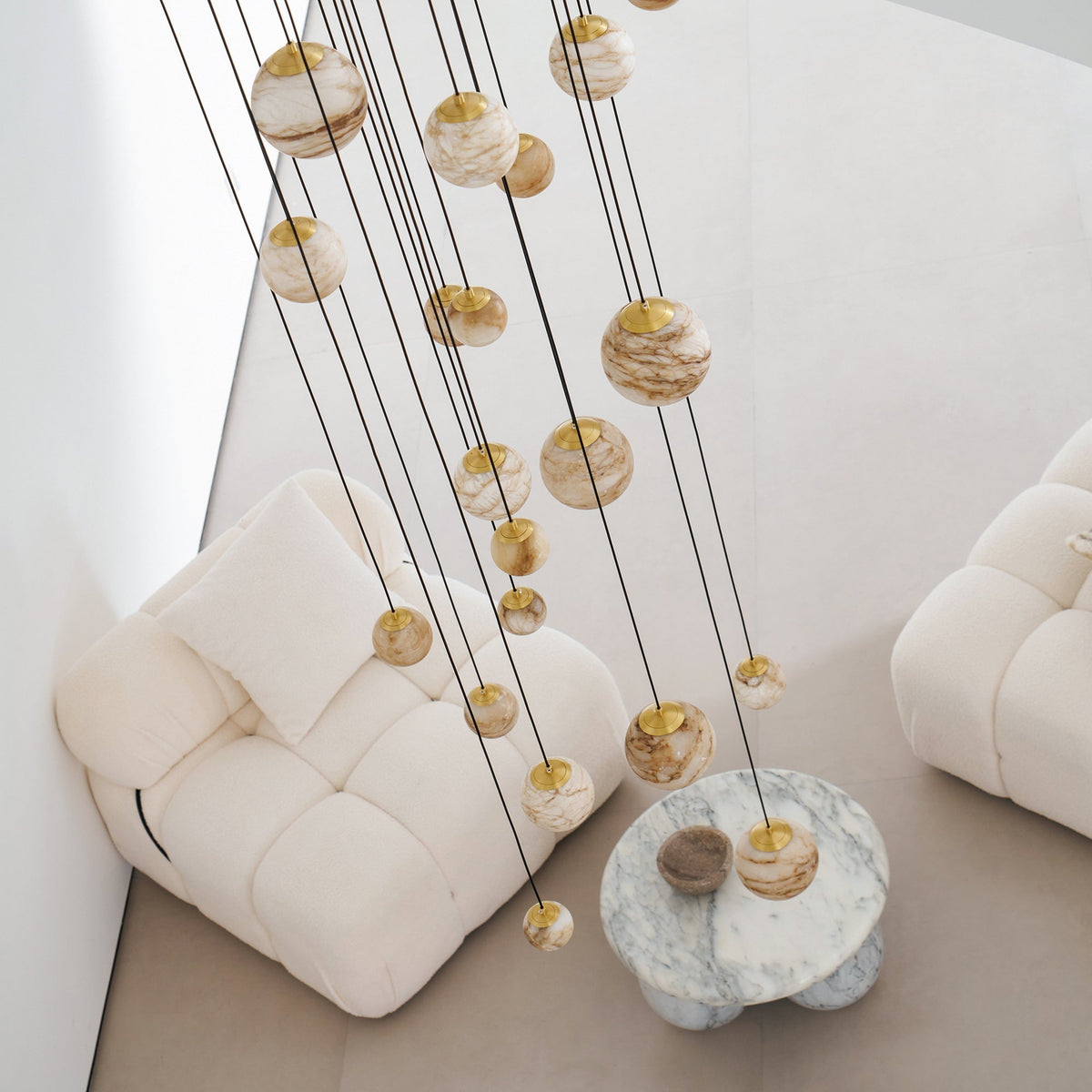 Sultana candelabru  din alabastru cu formă de cluster orb cascade