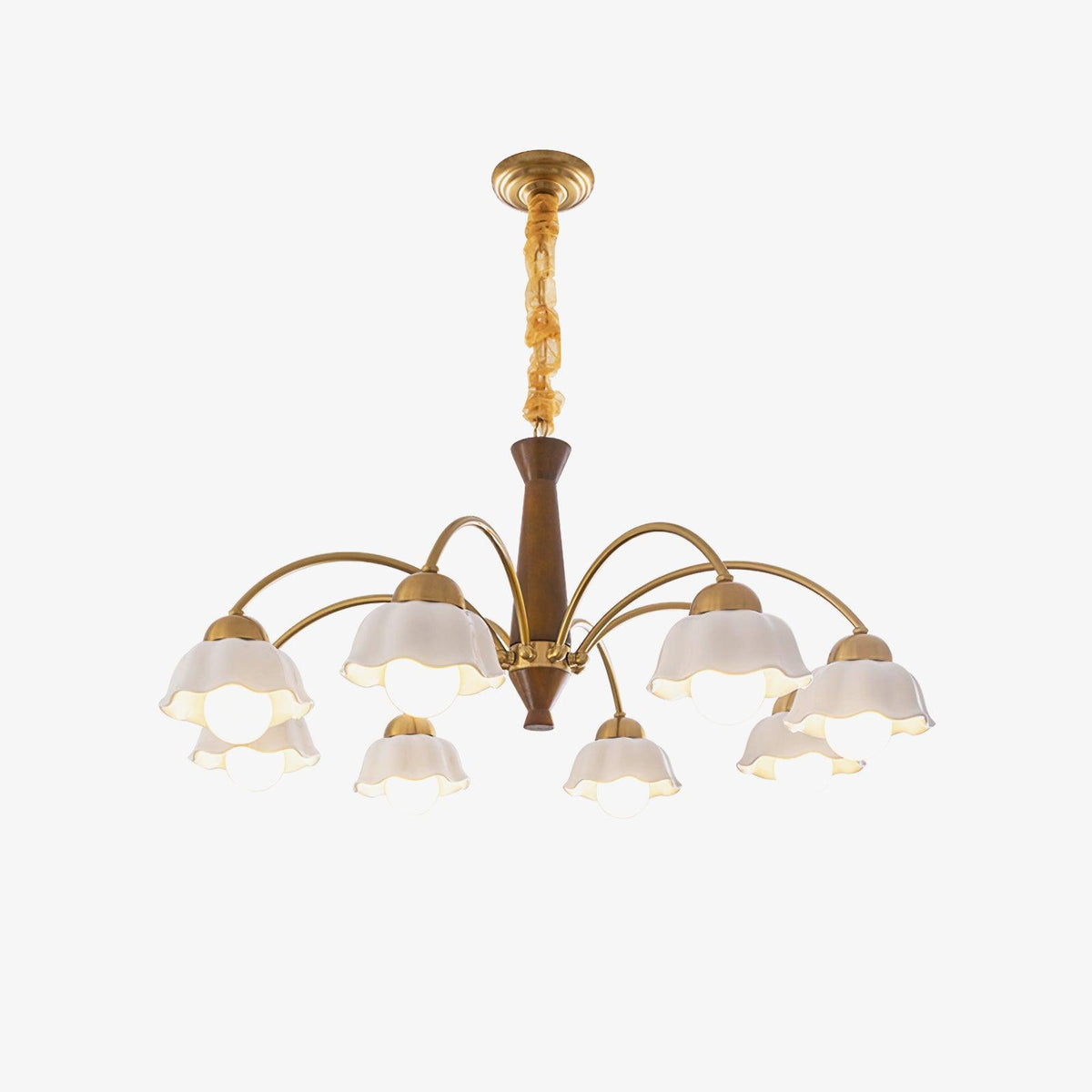 Silva Vintage LED Multi floare Ceramic Bulbs lemn lampă suspendată pentru dormitor sau living