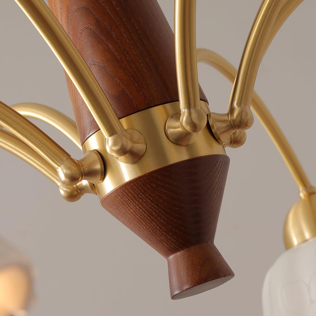 Bellin candelabru din lemn și ceramică, floral