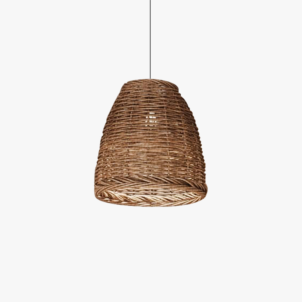 Muto lampă suspendată din ratan, vintage, rustică, LED, pentru living și dormitor
