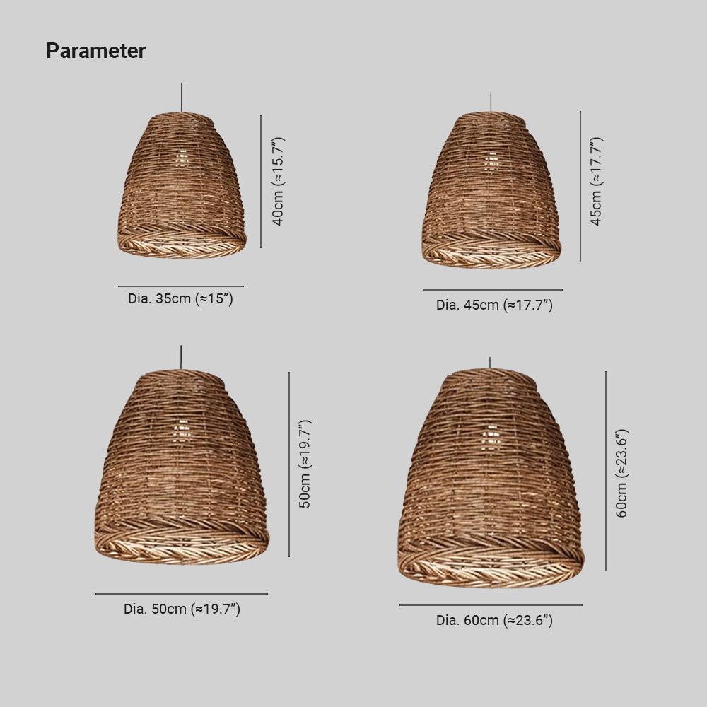 Muto lampă suspendată din ratan, vintage, rustică, LED, pentru living și dormitor