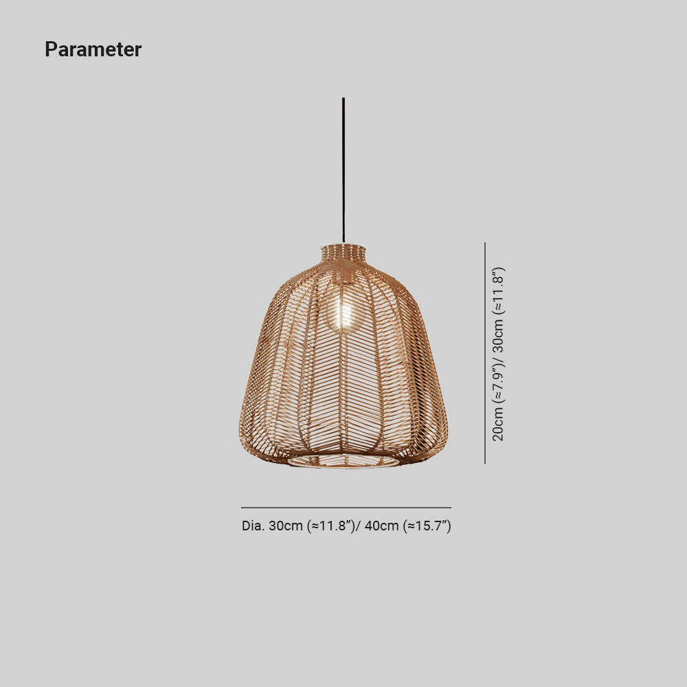 Muto lampă suspendată LED minimalistă cu ratan pentru living, cameră de dormit sau bar