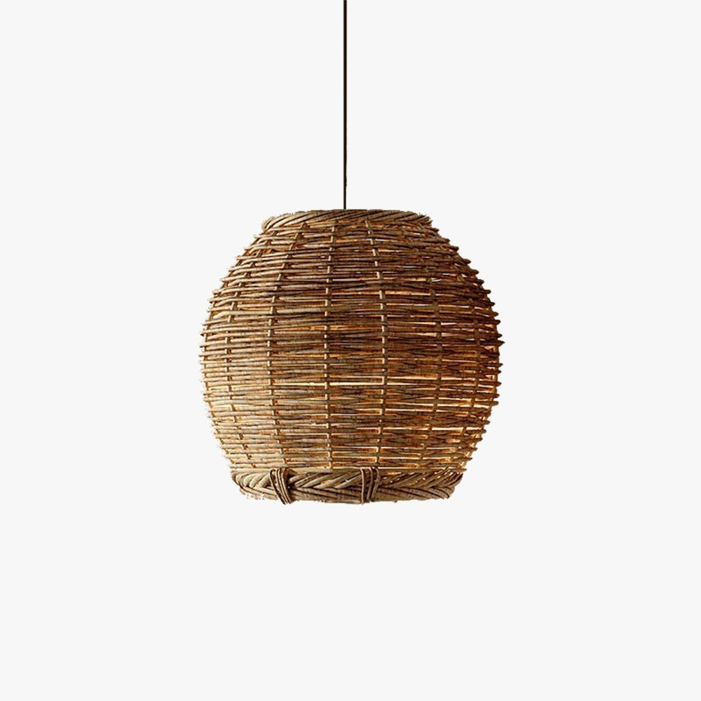 Muto Retro LED lampă suspendată din lemn ratan living/Sufragerie, pentru restaurant