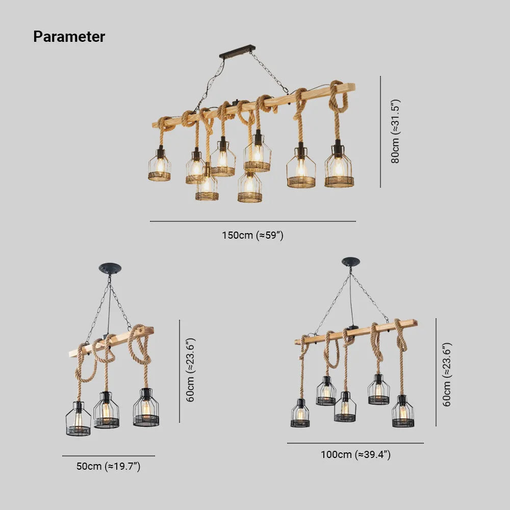 Quoro candelabru industrial cu Sfoară din Cânepă