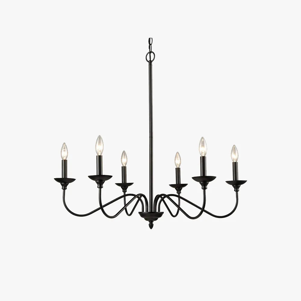 Silva candelabru negru din metal, modern, LED, pentru dormitor și living