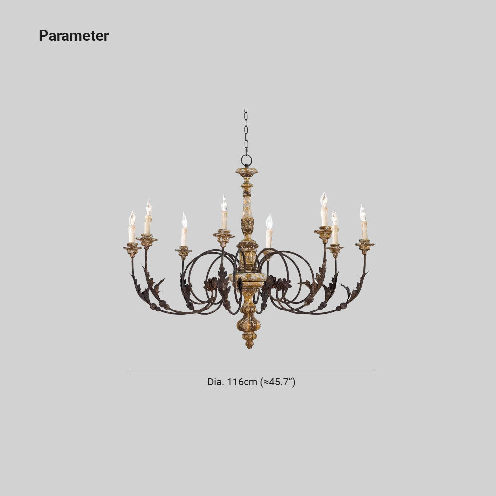 Silva Mare Retro Creativ candelabru din lemn metal living, în culoare maro