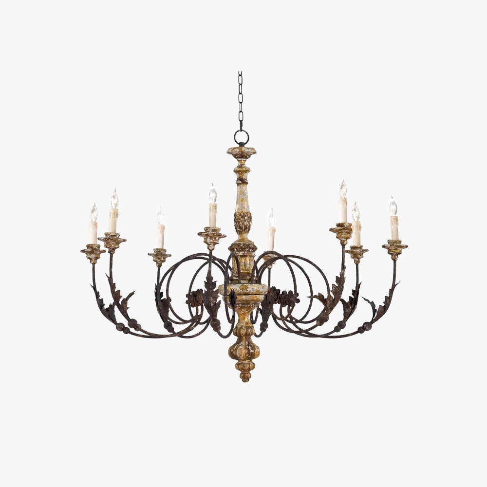 Silva Mare Retro Creativ candelabru din lemn metal living, în culoare maro